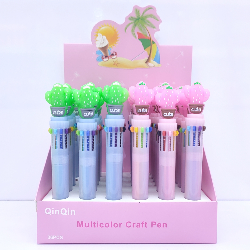 New ten color pen multi color cartoon pen shape pen gift ballpoint pen