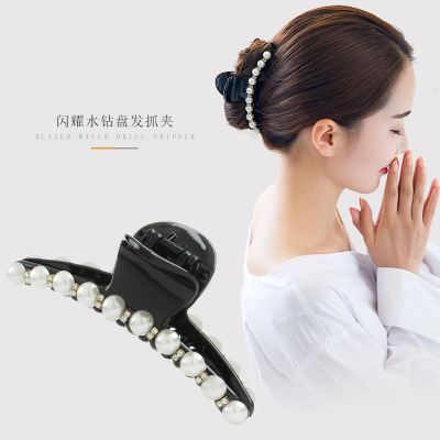Japanese and Korean simple fashion hair Accessories Medium size hair grab clip Rhinestone Headpiece Clip
