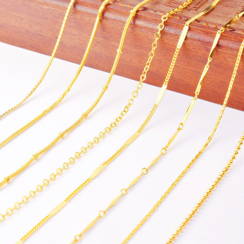 factory direct sales vietnam sand gold short necklace women‘s korean style clavicle chain bead chain does not fade for a long time imitation gold fine necklace