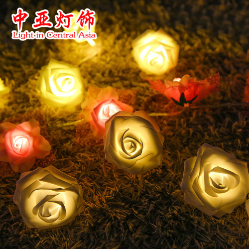 Wholesale Led Rose Small Colored Lights Flashing Light String Light Lighting Chain Light Bedroom Decoration Flower Battery Light Party Wedding Room Confession Lighting Chain