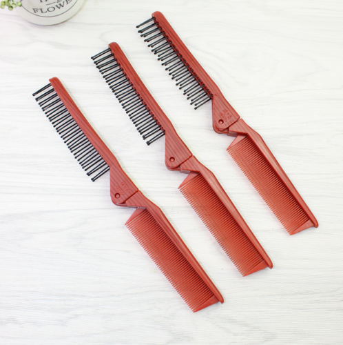 Folding Hair Curling Comb Plastic Comb Household Portable Long Hair Comb Hair Curling Comb Dense Gear Comb Massage Comb Hair Comb