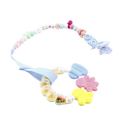apple bear new food grade pacifier baby silicone round head play mouth drop-preventing chain factory direct sales