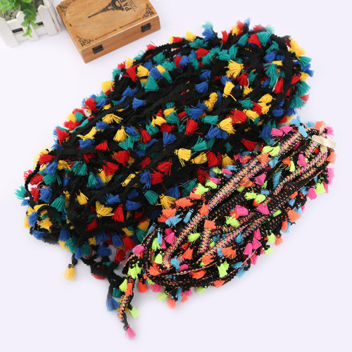 colorful ethnic style lace diy clothing bag decorative color strip ribbon lace accessories tassel lace ribbon