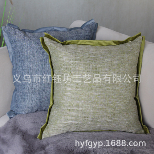 thickened fabric linen pillow cushion cover living room sofa large bedside pillow pillow backrest car waist cushion
