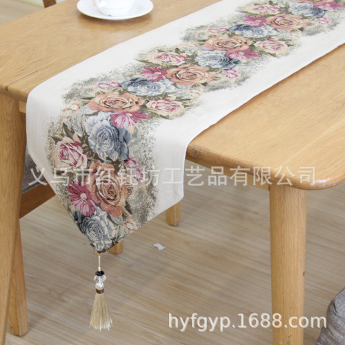New House Chinese Style Zen Table Runner Coffee Table Solid Wood Dining Table Strip Decorative Cloth Bed Runner Bed Runner Customized Wholesale