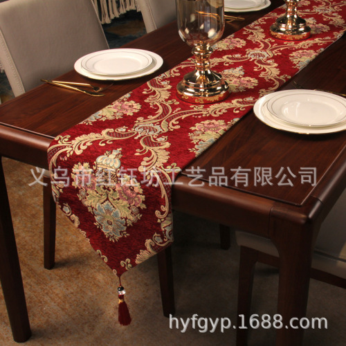 Table Runner European-Style Tablecloth Table Cloth Table Runner American TV Cabinet High-End Luxury Decoration Chinese Bed Tail Flag Custom