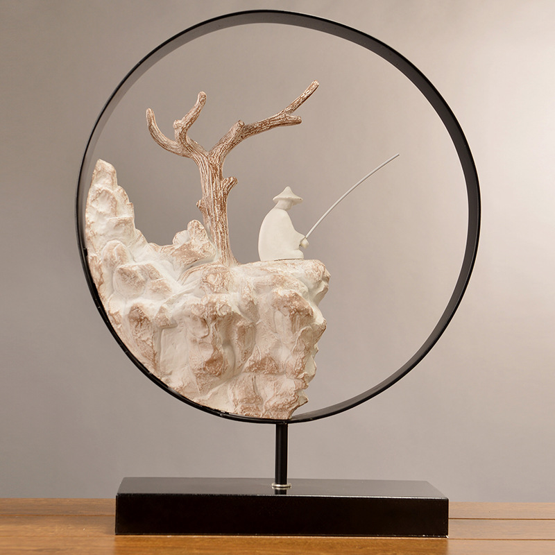 现代新中式禅意家居工艺品摆件创意客厅风水装饰样板房间软装饰品