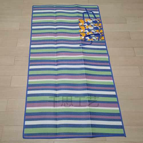 qiansi factory direct pp pipe plastic woven beach mat 90*180 outdoor moisture-proof folding cushion picnic mat