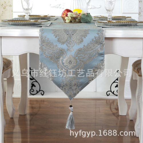 New House European Table Runner High-End Living Room Tea Table Flag American Luxury Dining Table Fabric Bed Flag jacquard Placemat Pillow 