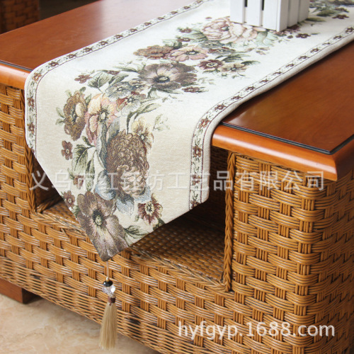 Modern Chinese Chenille Table Runner Rosewood Coffee Table Tablecloth TV Cabinet Long Bed Runner Bed Tail Towel Retro Chinese Style 