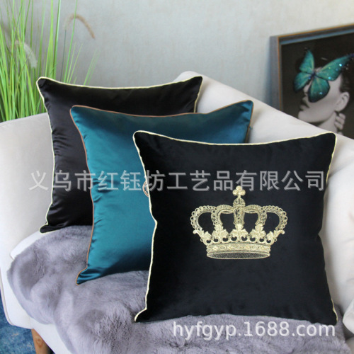 textured plush embroidered sofa pillowcase bedside cushion office large pillow waist pillow cushion pillow backrest car
