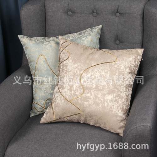Cushion Light Luxury and Simplicity Modern European Pillow Sofa Bedroom Showroom Living Room and Bedside Large Backrest Cushion Lumbar Cushion Cover