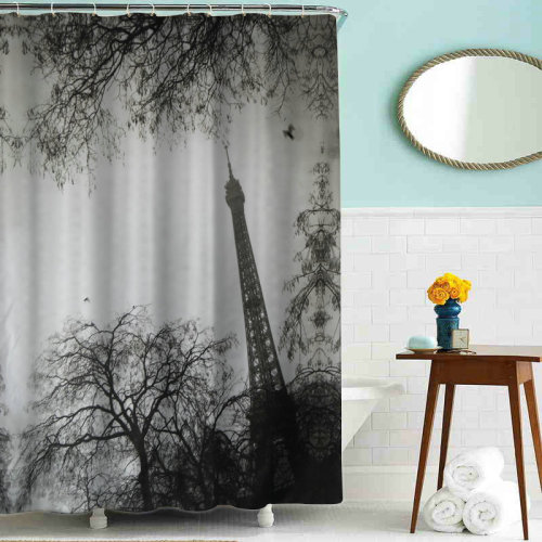 factory customized shower curtain animal landscape tower shower curtain multifunctional waterproof antifouling hanging toilet partition curtain
