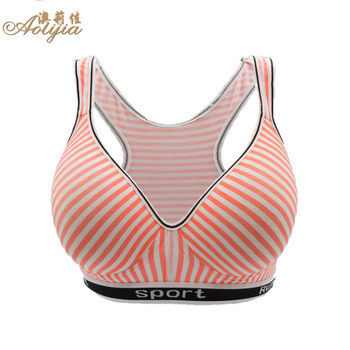 striped printed cotton sweat-absorbent comfortable outer wear large size foreign trade sports bra cross-border e-commerce supply