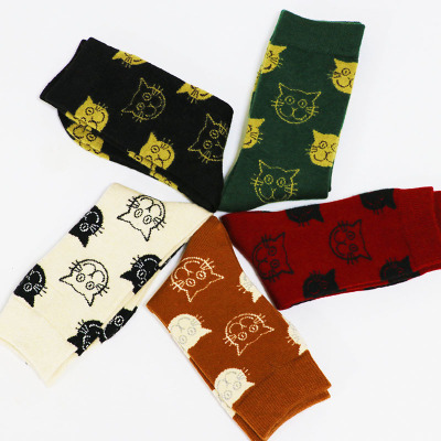 Winter cartoon cat ladies wool socks soft and comfortable cemanler large size ladies wool socks thermal socks