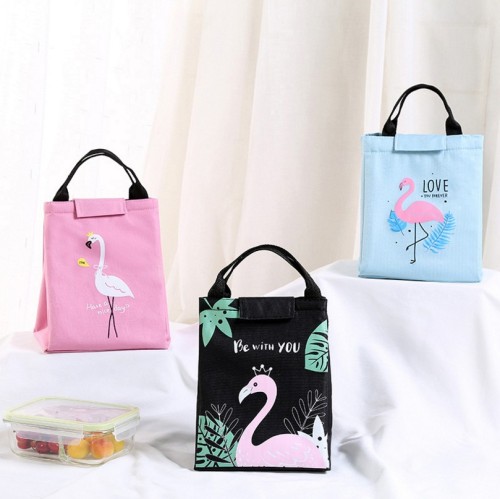 Cartoon Lunch Bag Flamingo Portable Lunch Bag Lunch Box Bag Picnic Bag Waterproof Insulation Bag Ice Bag 