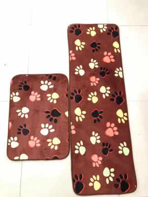 Flannel kitchen two-piece floor mat water absorption non-slip combination kitchen floor mat door mat non-slip mat