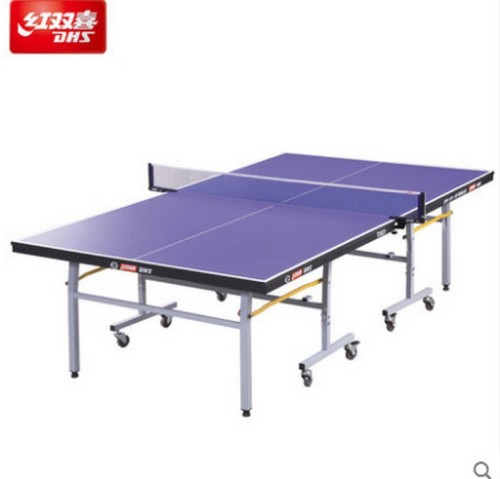 Authentic DHS Red Double Happiness Table Tennis Table T2023 Folding Table Tennis Table with Wheels Indoor Standard Household Type