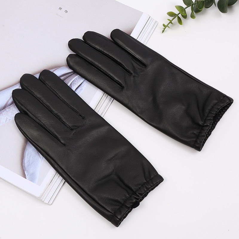 Ladies' leather gloves imported sheepskin gloves for autumn and winter heat preservation and an