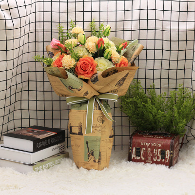 Tissue Paper Flowers Bouquet Wrapping Vintage Scrapbook Gauze Handmade  Florist 