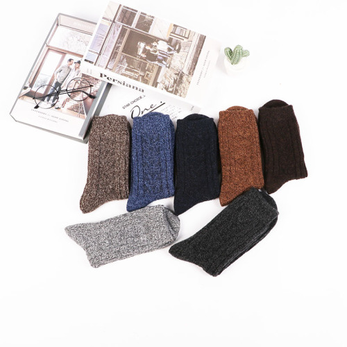 Winter Thickened Men‘s Wool Socks New Warm Rabbit Wool Socks Men‘s Mid-Calf Deodorant Socks Factory Wholesale 