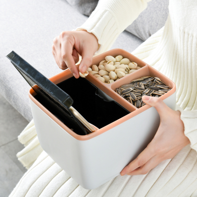 多功能嗑瓜子神器双层吃嗑瓜子盘懒人干果盒家用客厅干果盘收纳盒