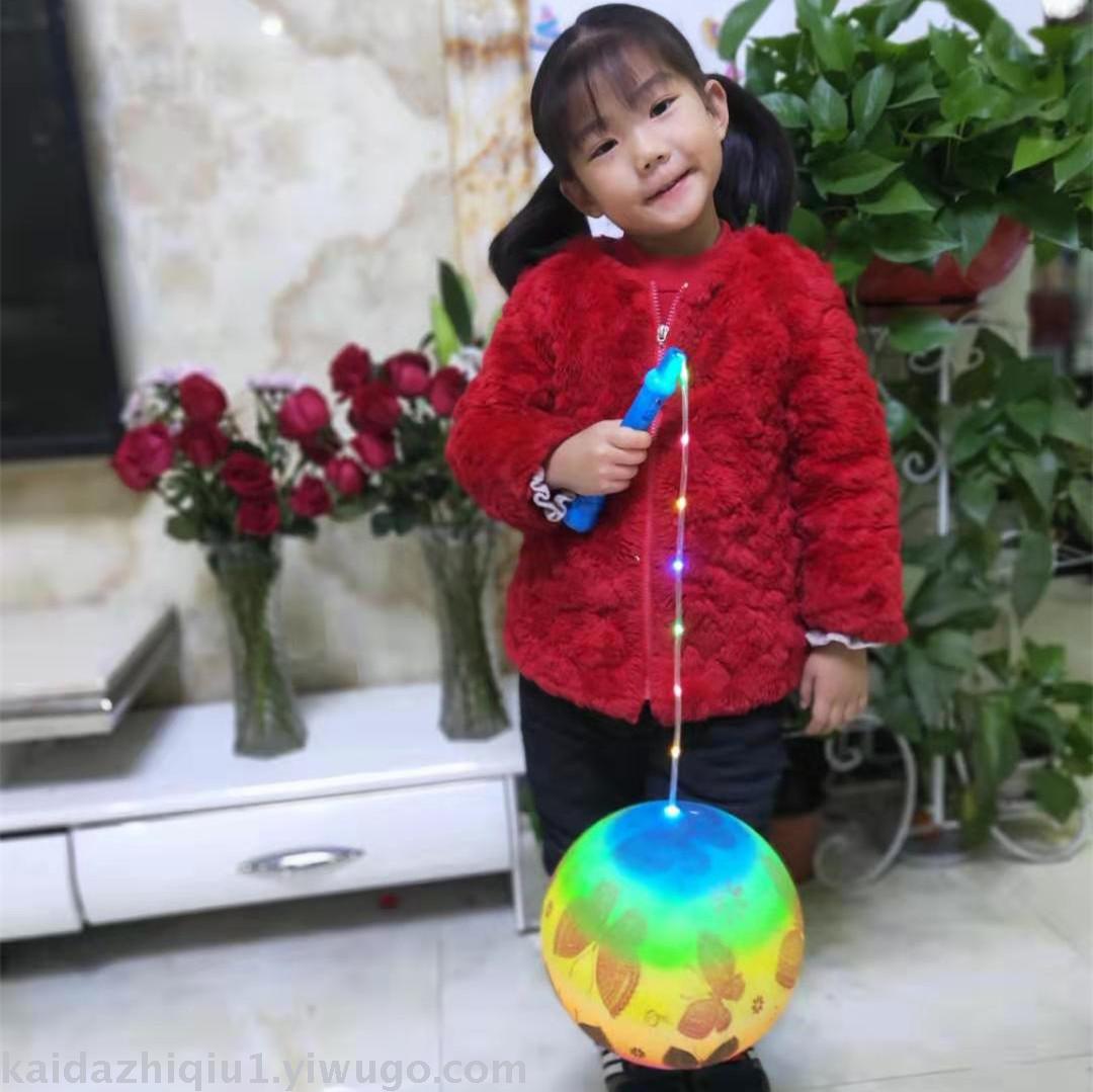 Novelty toys glow fitness jilt ball gel colorful glow ball with rope shake ball square dance props