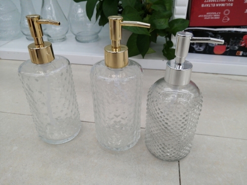 hotel home bathroom shower gel packing gold and silver cover glass bottle spot sales