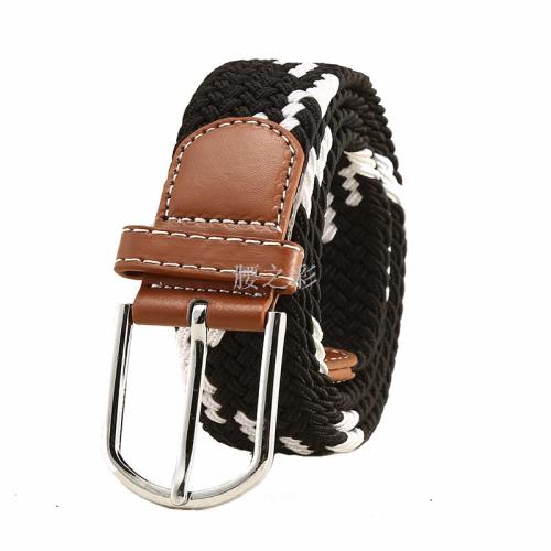 Student Youth Casual Belt Korean Style Canvas Men‘s and Women‘s Woven Belt Elastic Elastic Belt without Punching