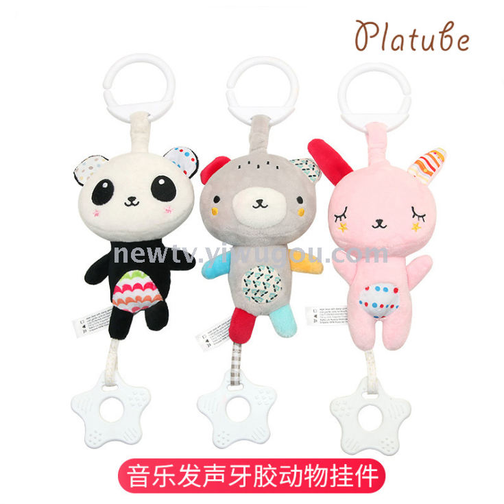 Multi-function music bear rabbit tooth adhesive pendant