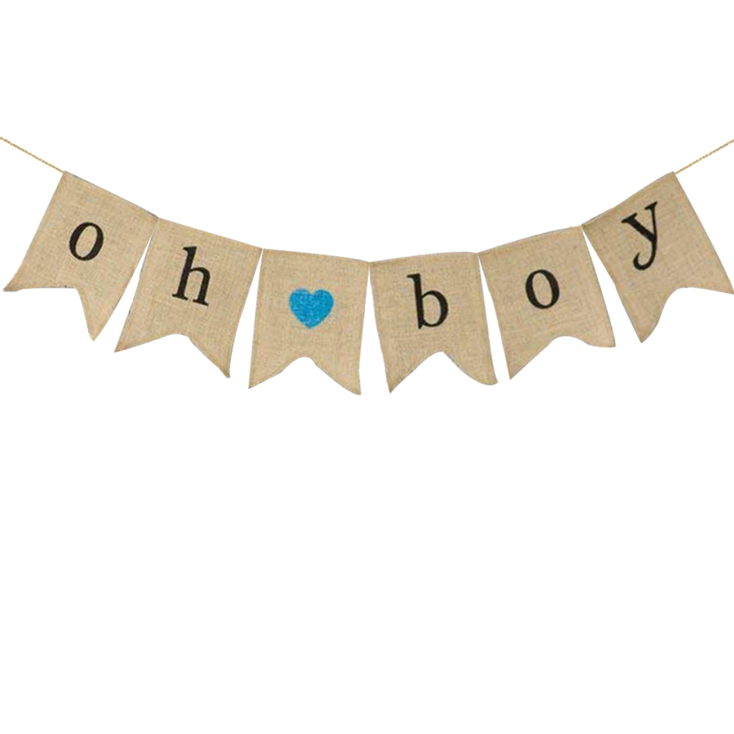 Baby Girl One Year Old Birthday Party Theme Vintage Lock Edge Decorative Flag Oh Boy Linen Swallowta