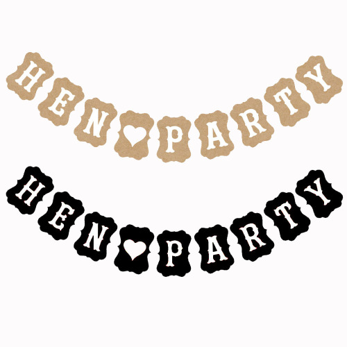 Factory Direct Party Decoration Retro Hanging Flag Photo Props Hen Party Kraft Paper Letter Garland 