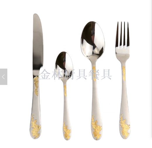 不锈钢亚光钛金餐具套装