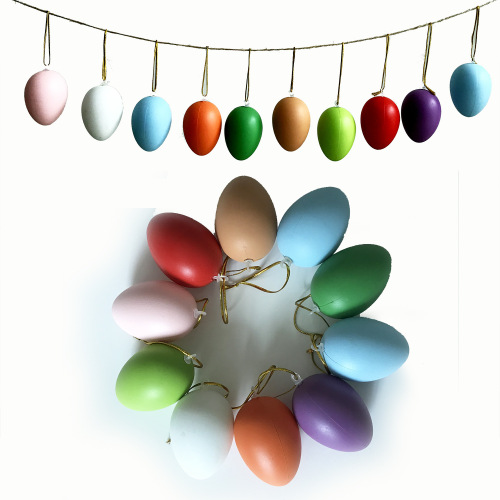holiday party supplies simulation colorful eggs kindergarten diy decorative ornaments 6*4 easter eggs with lanyard
