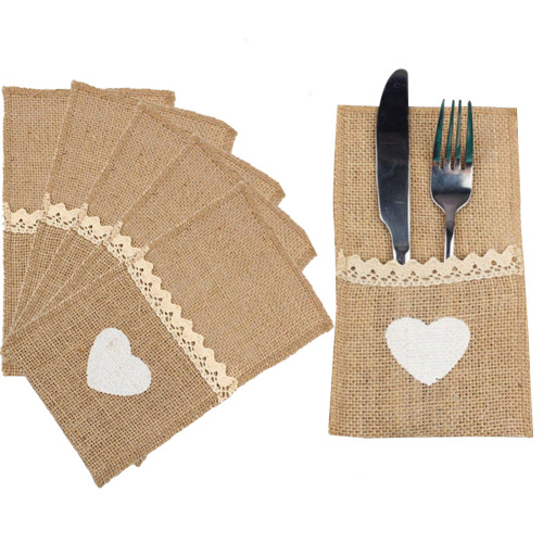 factory direct sales large quantity congyou wholesale western christmas decoration tableware bag linen lace knife and fork bag