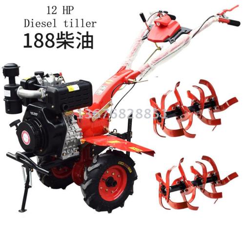 12hp Diesel Mi Ni Tiller 12Hp Diesel Mini-Tiller Cultivation Machine Dumper