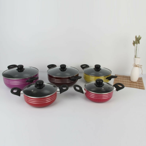new binaural aluminum alloy pot non-stick soup pot colorful non-lampblack home use set non-stick pan kitchen supplies in stock