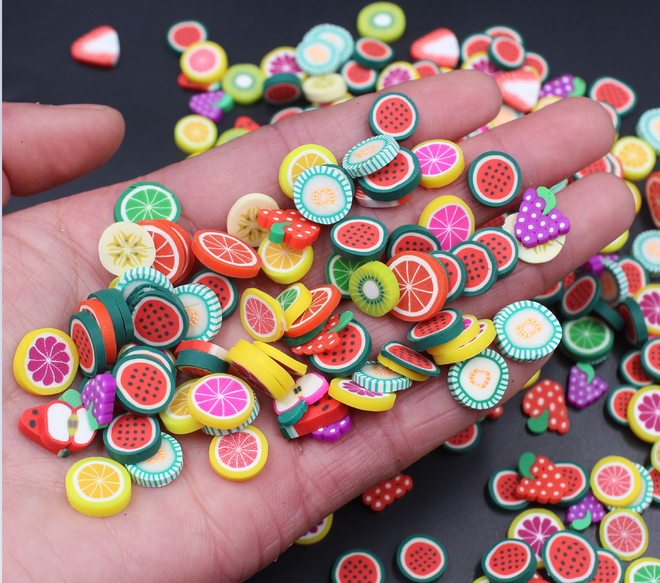 2mm厚软陶水果切片仿真食玩史莱姆ins水晶泥填充物diy手机壳耳钉