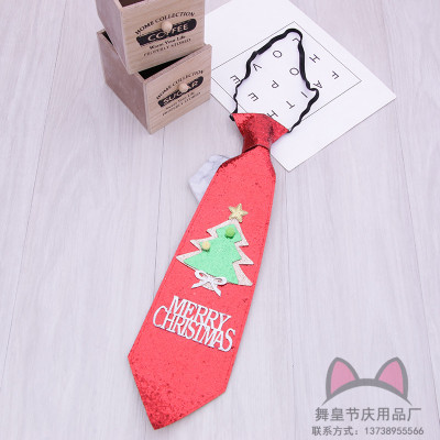 Christmas Decorations Tie Bow Tie Personalized Cartoon Christmas Tree Red Necktie Accessories Holiday Dress up