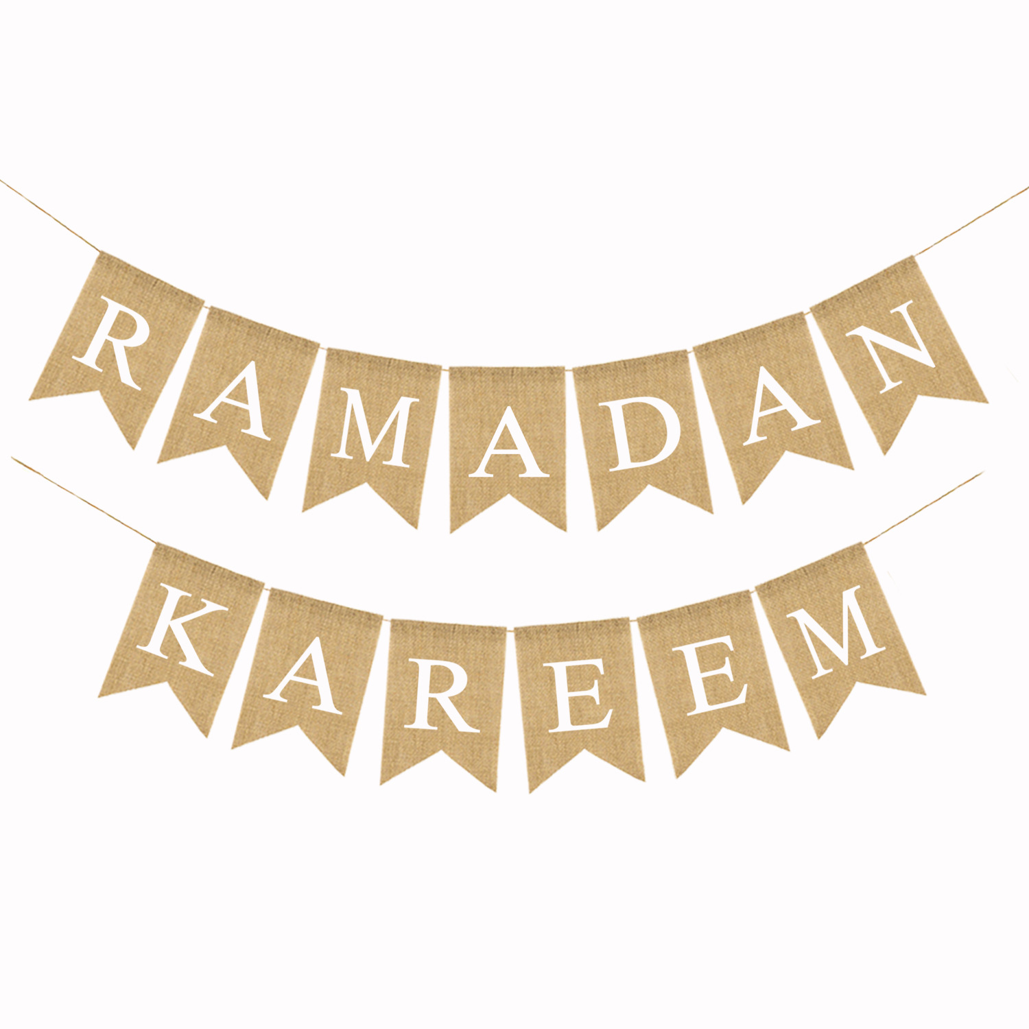 穆斯林斋月装饰拉花 开斋节拉旗 ramadan kareem麻布燕尾旗