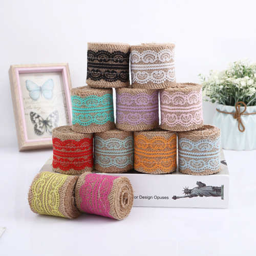 Colorful Solid Color Lace Creative Hemp Rope Woven Ribbon DIY Clothing Shoes and Hats Decorative Edging Belt