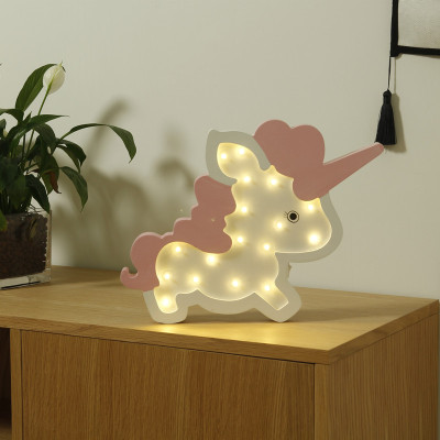 The Nordic ins unicorn - shaped LED wall lamp children 's room creative decoration night light bedside photo display props