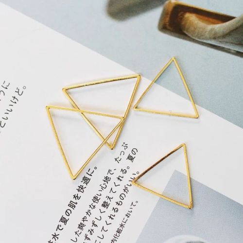 diy jewelry copper accessories triangle copper ring equilateral triangle yangtze river delta simple geometric fashion earrings necklace
