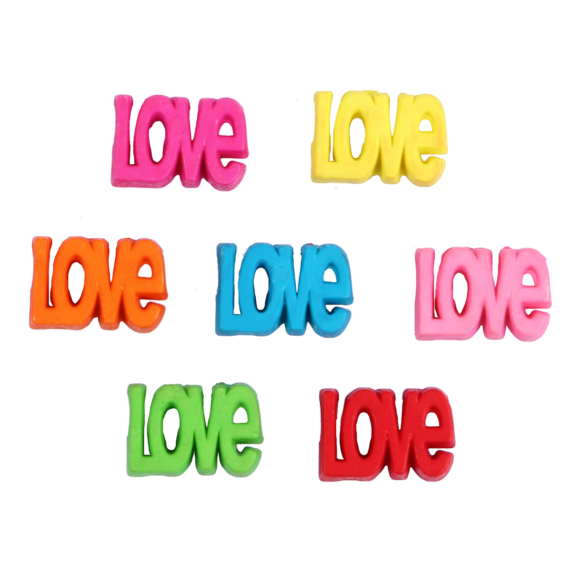 love 英文字母珠 亚克力磨砂直孔珠子 饰品配件 手工串珠散珠批发_乾