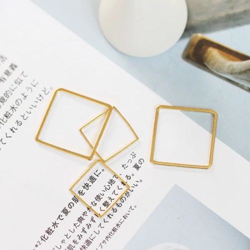 DIY Ornament Copper Accessories Square Copper Ring Square Pendant Earrings Necklace Accessories Simple Fashion