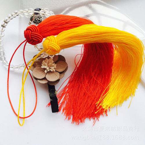 Factory Direct 18cm Tassel tassel DIY Hand-Woven Chinese Knot Rayon Hanging Spike Pineapple Hat Tassel