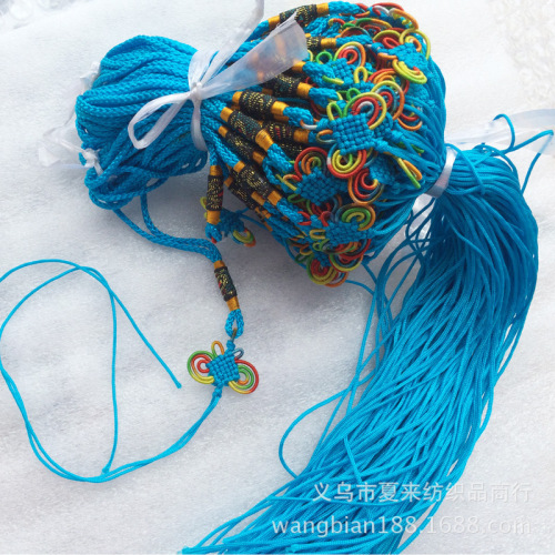 diy hand-woven large and small chinese knot color knot pendant pendant rope colorful small flower wholesale
