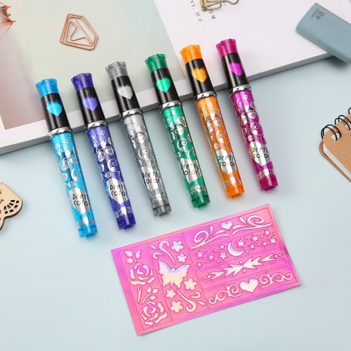 colorful tattoo pen love butterfly color filling diy graffiti personalized stationery student gift creative marking pen