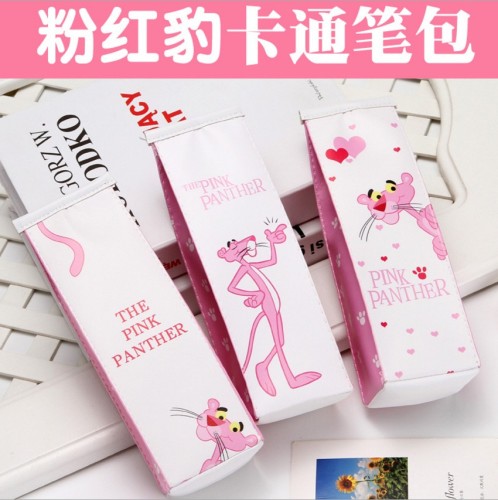 pink leopard pencil case stationery storage bag student stationery bag cosmetics storage bag