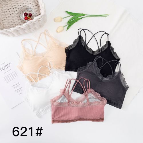 2020 spring and summer popular wrapped chest beauty back sexy lace tube top anti-exposure underwear with chest pad camisole